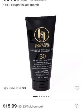 SPFw 30 Moisturizing Lotion - Black girl sunscreen